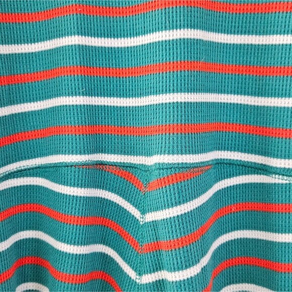 Old Navy Green Stripe Christmas Holiday Elf Onesie Longjohn Pajamas - Picture 4 of 5